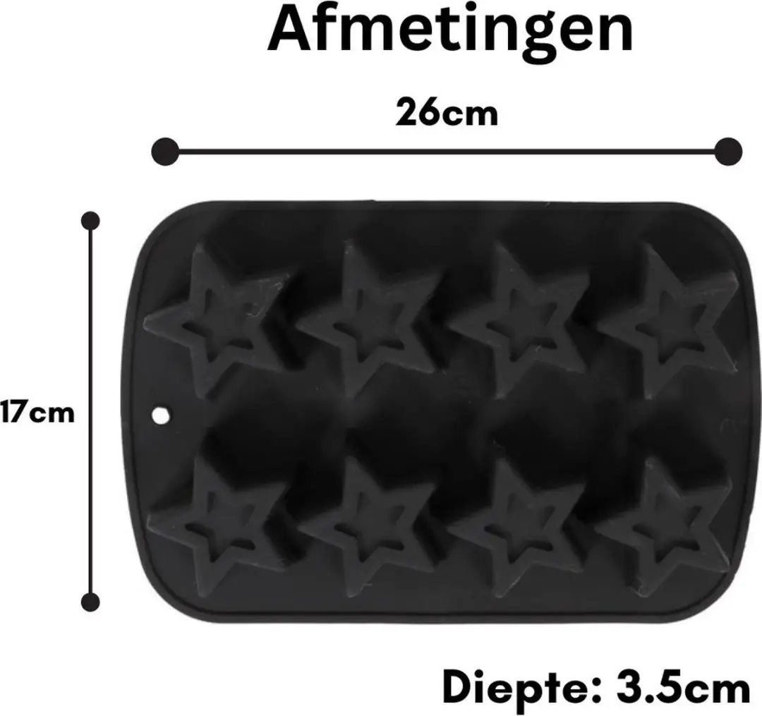 Senza Siliconen Bakvorm 8 Sterren - Zwart