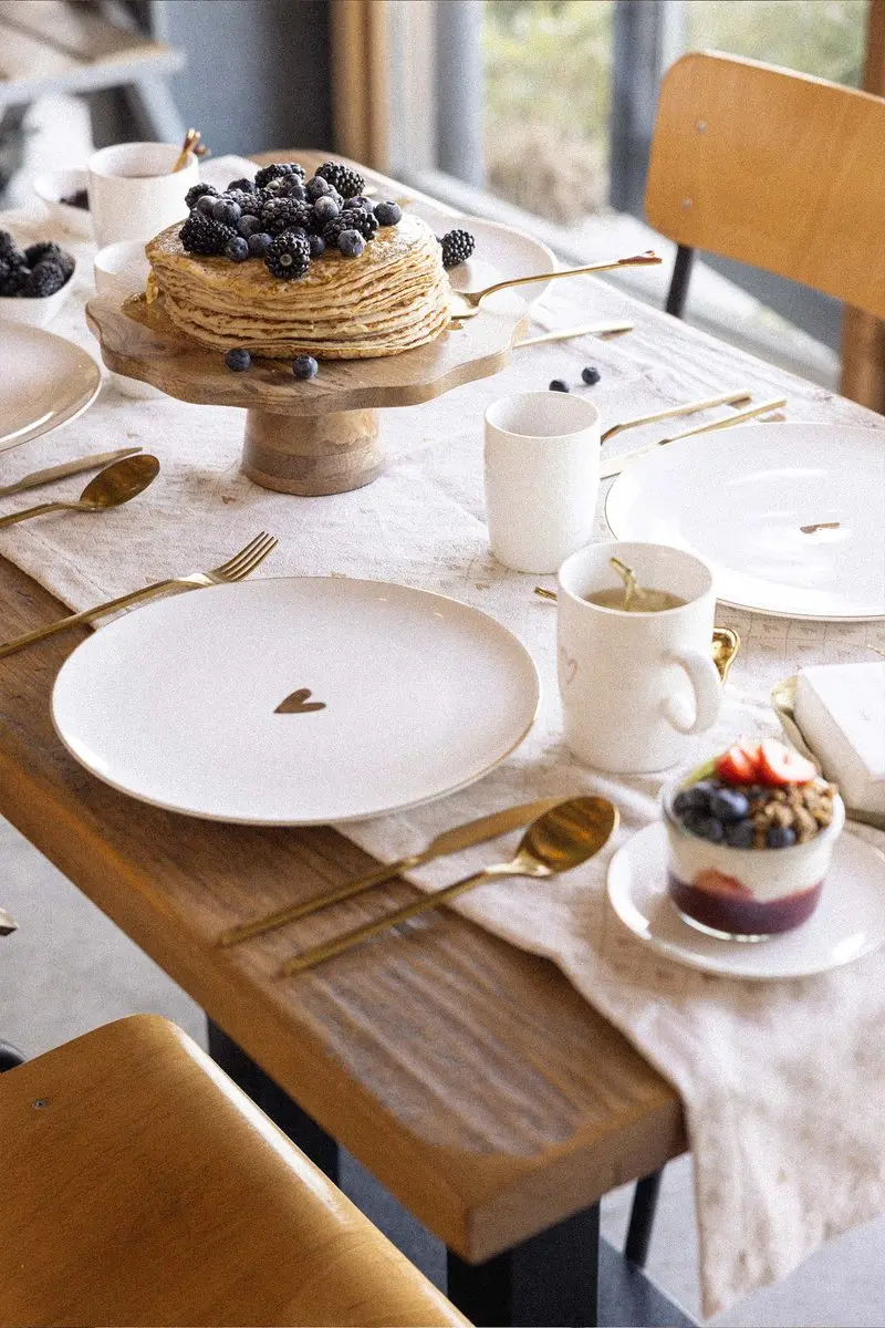 Zusss Dinner Plate Hart - 27cm - Wit/Goud