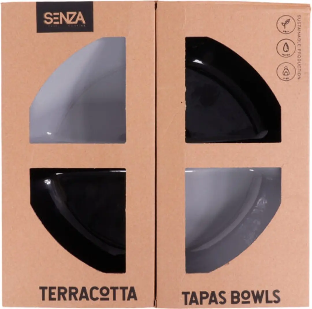 Senza Terracotta Triangel Schaaltjes 24878 - 4 Stuks - Grijs