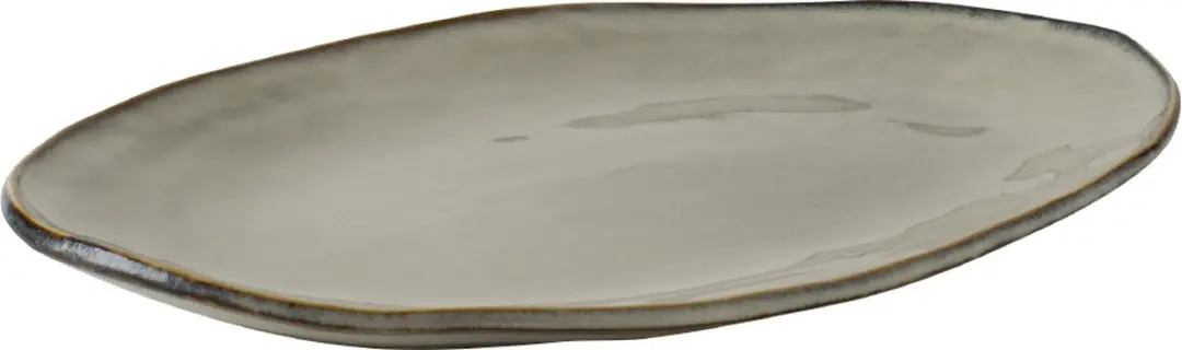 Dutch Rose Organic Ovale Serveerschaal 34x23cm - Handgemaakt Creme