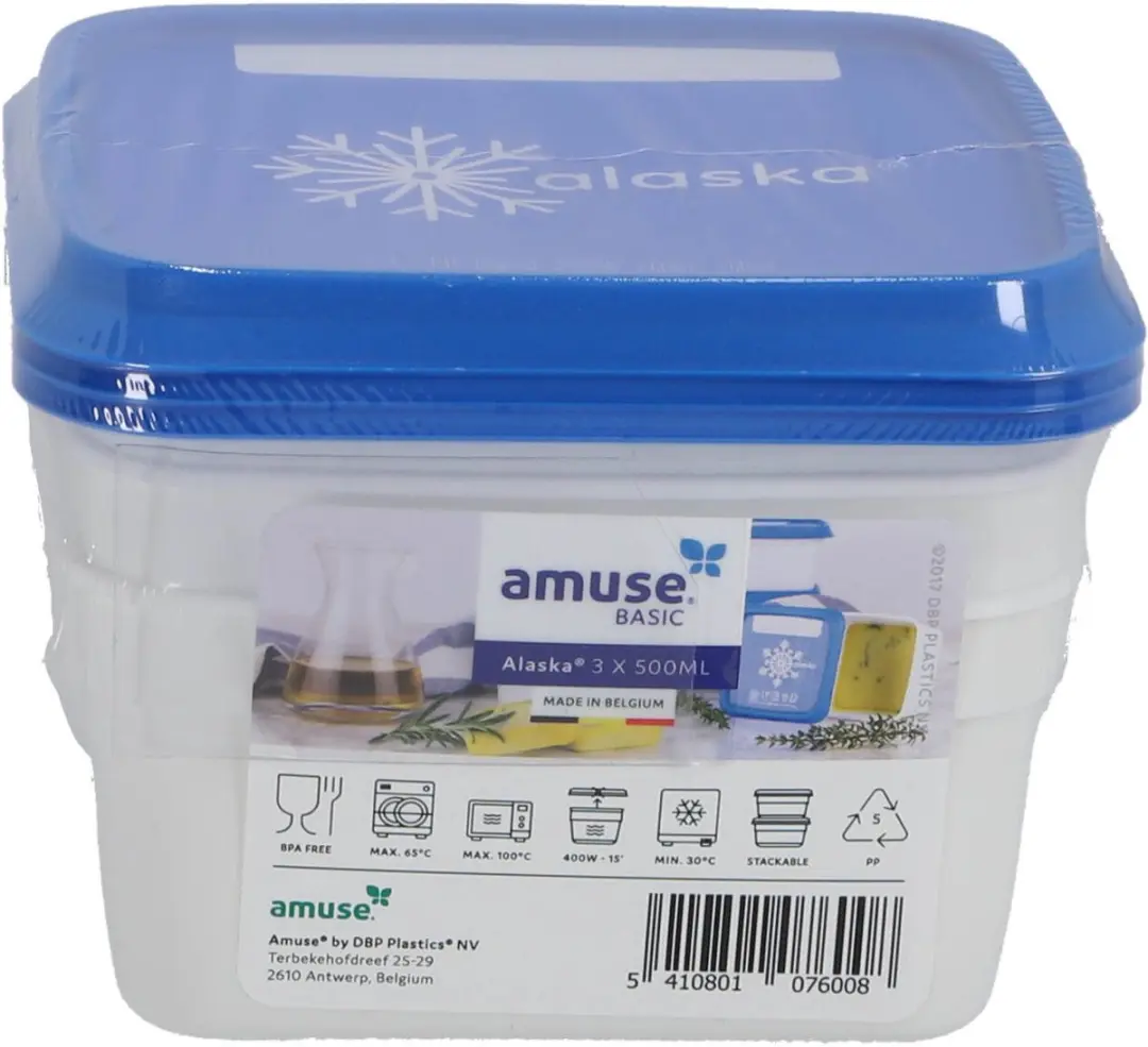 Amuse Alaska Diepvriesdozen 3x500ml - BPA-vrij - Wit & Blauw