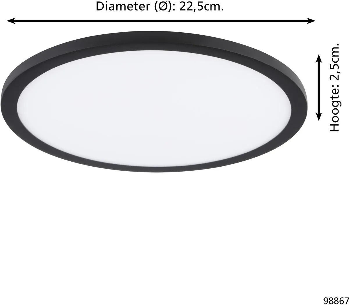 Eglo Fueva Flex Inbouwlamp 22.5cm - Zwart - 3000K