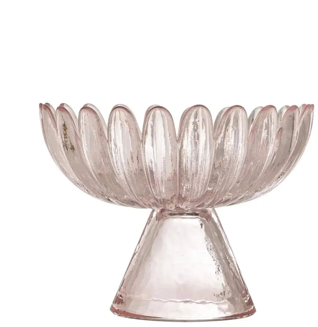 Bloomingville Nalu Glas Schaal - 13cm - Roze