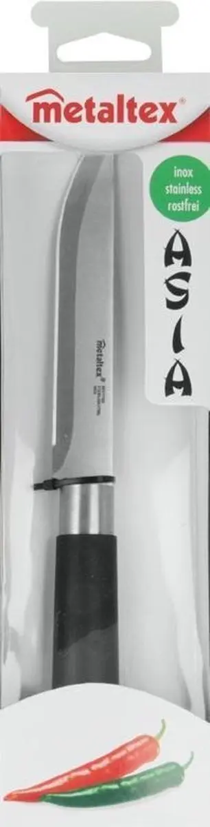 Metaltex Keukenmes Asia 24cm - RVS/Polypropyleen - Zwart