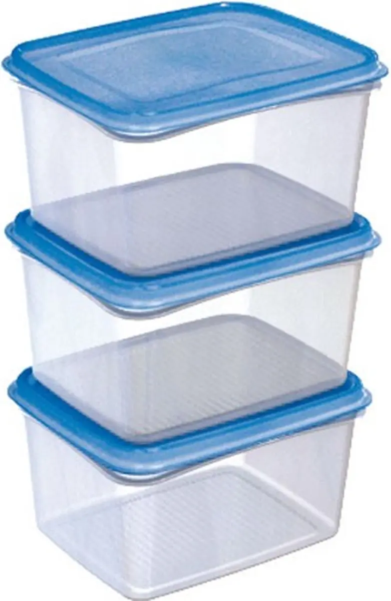 Sunware Club Cuisine Diepvriesdozenset 3x1,5L - Transparant Blauw