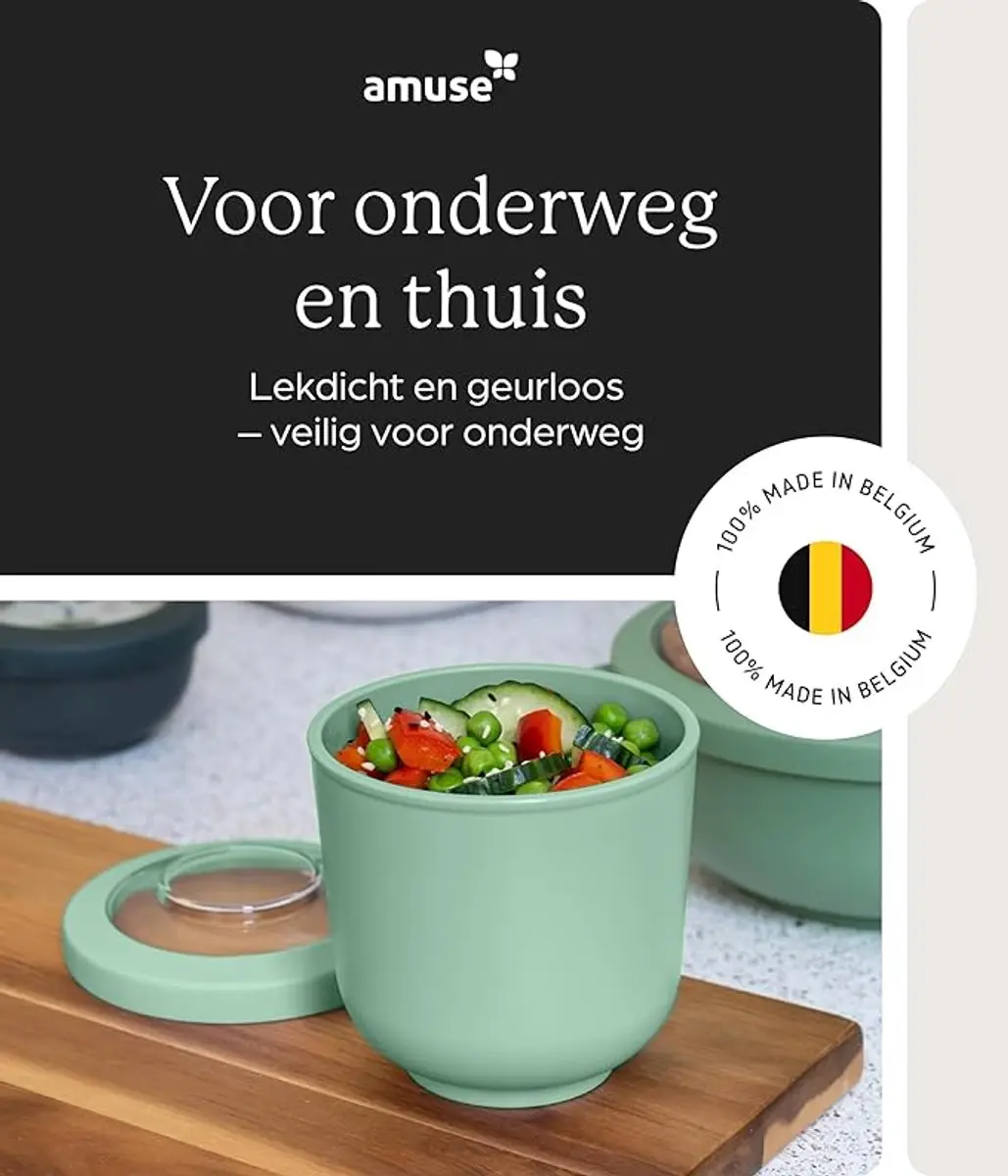 Amuse Tylla Sage Lunchbox 500ml - 2-delig - Groen