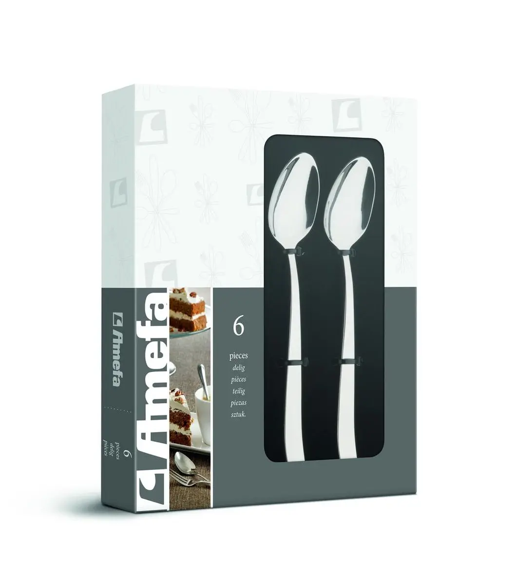 Amefa Ventura Koffielepels 6 Stuks - Zilver