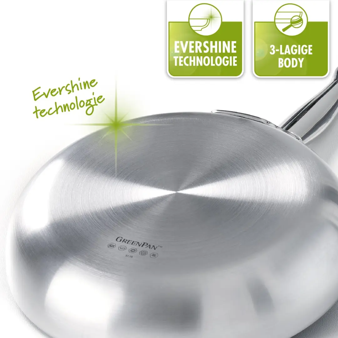 GreenPan Barcelona Evershine Stoofpan 26cm - 3.8L - Zilver