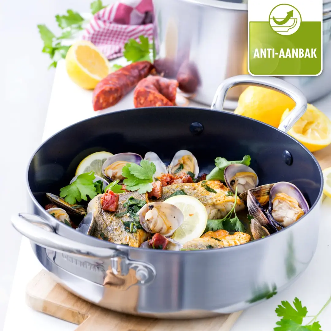 GreenPan Barcelona Evershine Stoofpan 26cm - 3.8L - Zilver - afbeelding 6 van 6