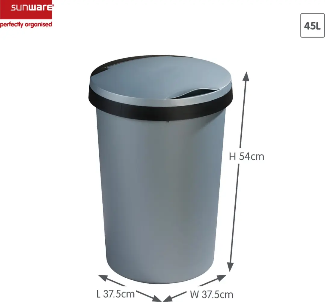 Sunware Twinga Prullenbak 45L Metaal - Zwart