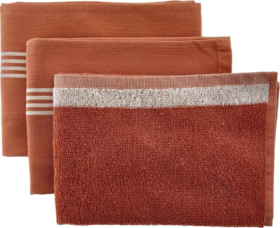 BYRKLUND Keukenset Terracotta - 1 Handdoek & 2 Theedoeken