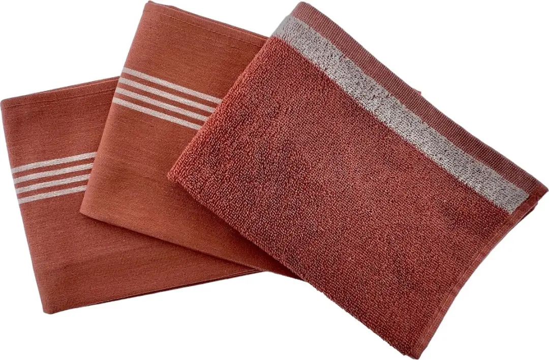 BYRKLUND Keukenset Terracotta - 1 Handdoek & 2 Theedoeken