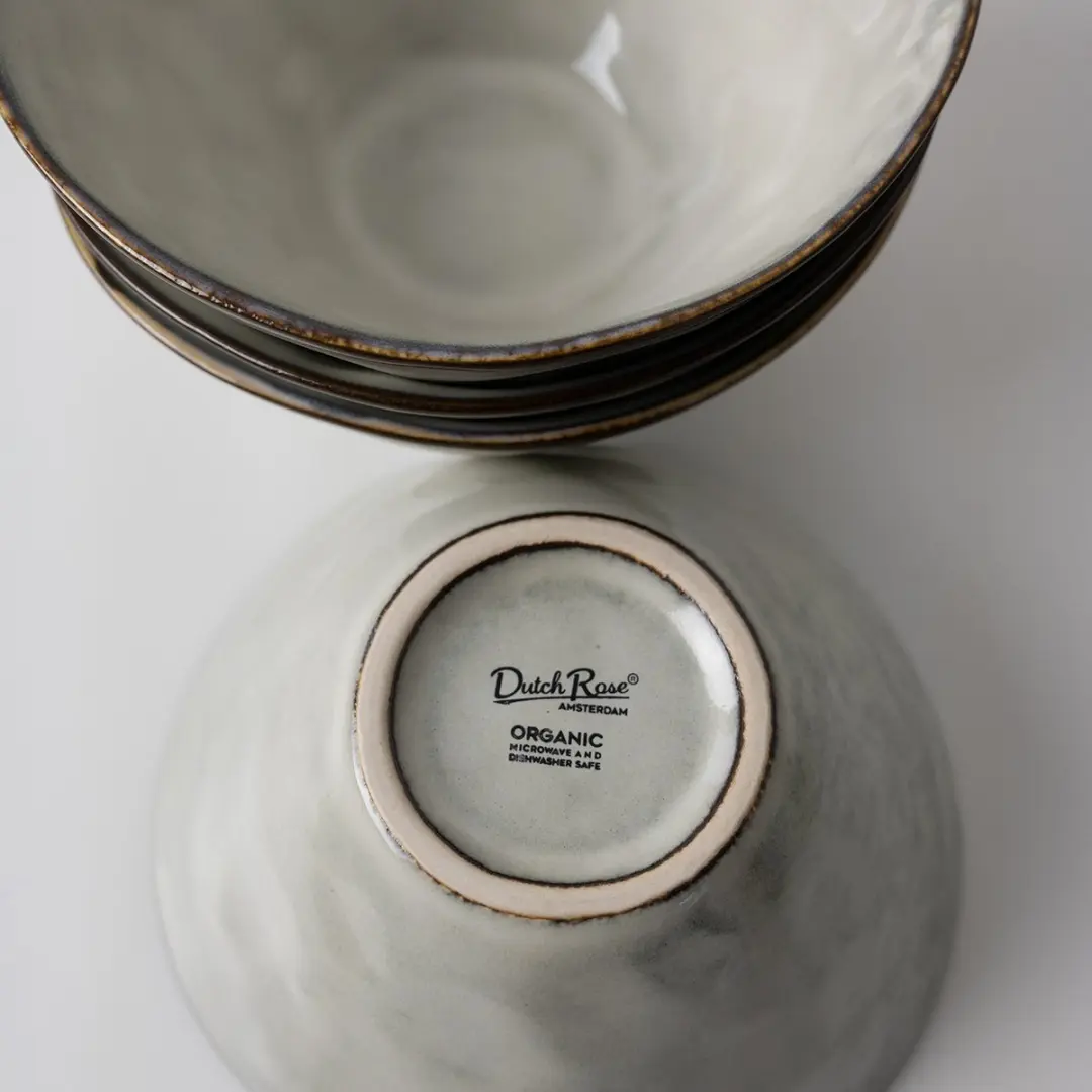 Dutch Rose Organic Kommen Set 4 Stuks - Ø14cm - Creme