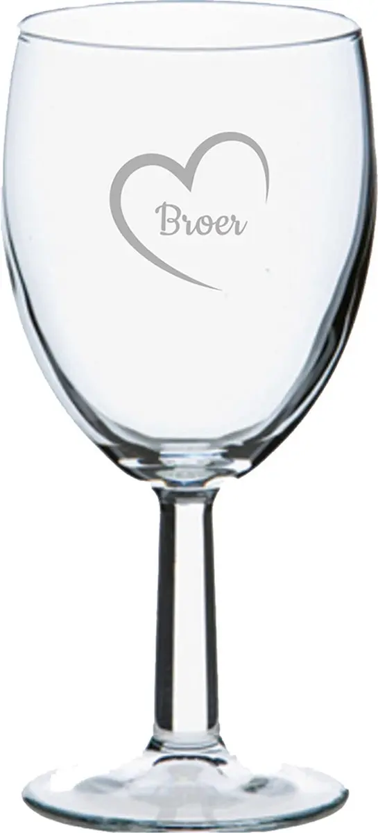 Royal Leerdam Broer met hartje Gegraveerd Wijnglas 24,5cl