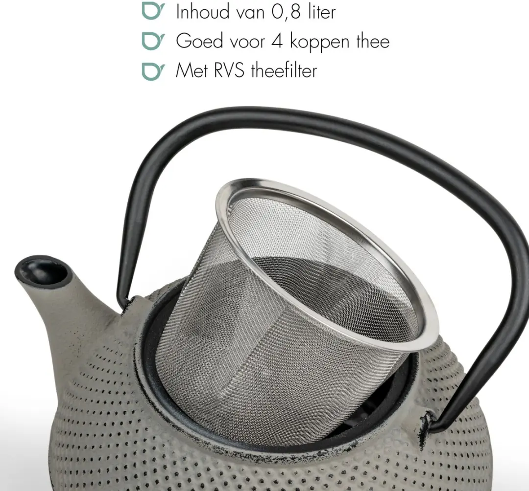 Bredemeijer Theepot Jang 0,8L Gietijzer - Grijs