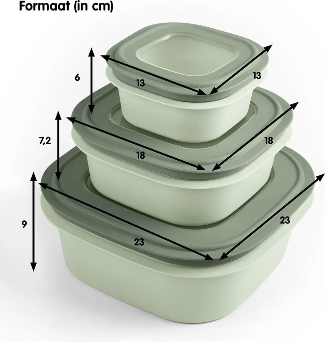Sunware Sigma Home Vershoudbakjes 2.8L - Set van 4 - Groen