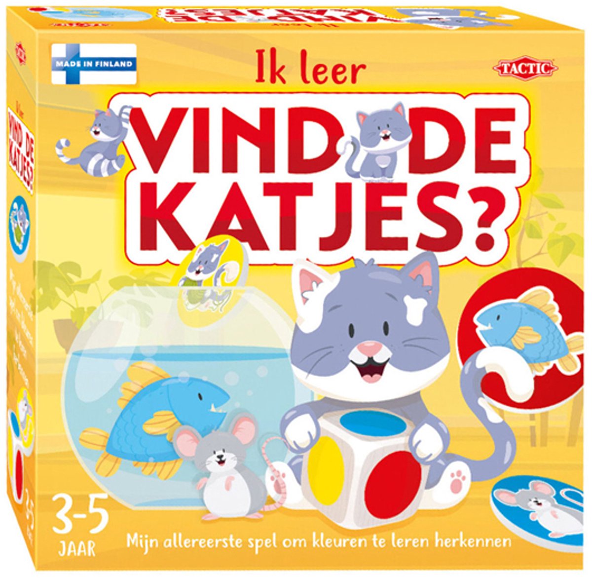 Tactic Ik Leer: Vind de Katjes – Bordspel – Educatief – Zoek en Vind Spel met Katjes – 2 tot 4 Spelers – Vanaf 3 Jaar