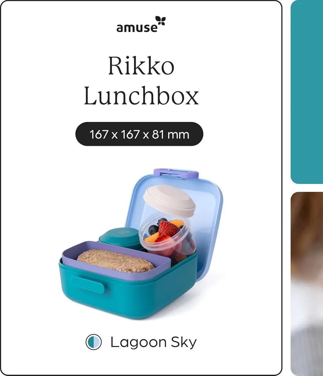 Amuse Rikko Lagoon Sky Bento Lunchbox 1.5L - 3 Compartimenten - 2x185ml