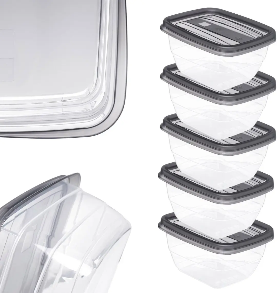 Curver Vedo Vershoudbakjes Set 5x0,25L 12x8,5x4cm Transparant
