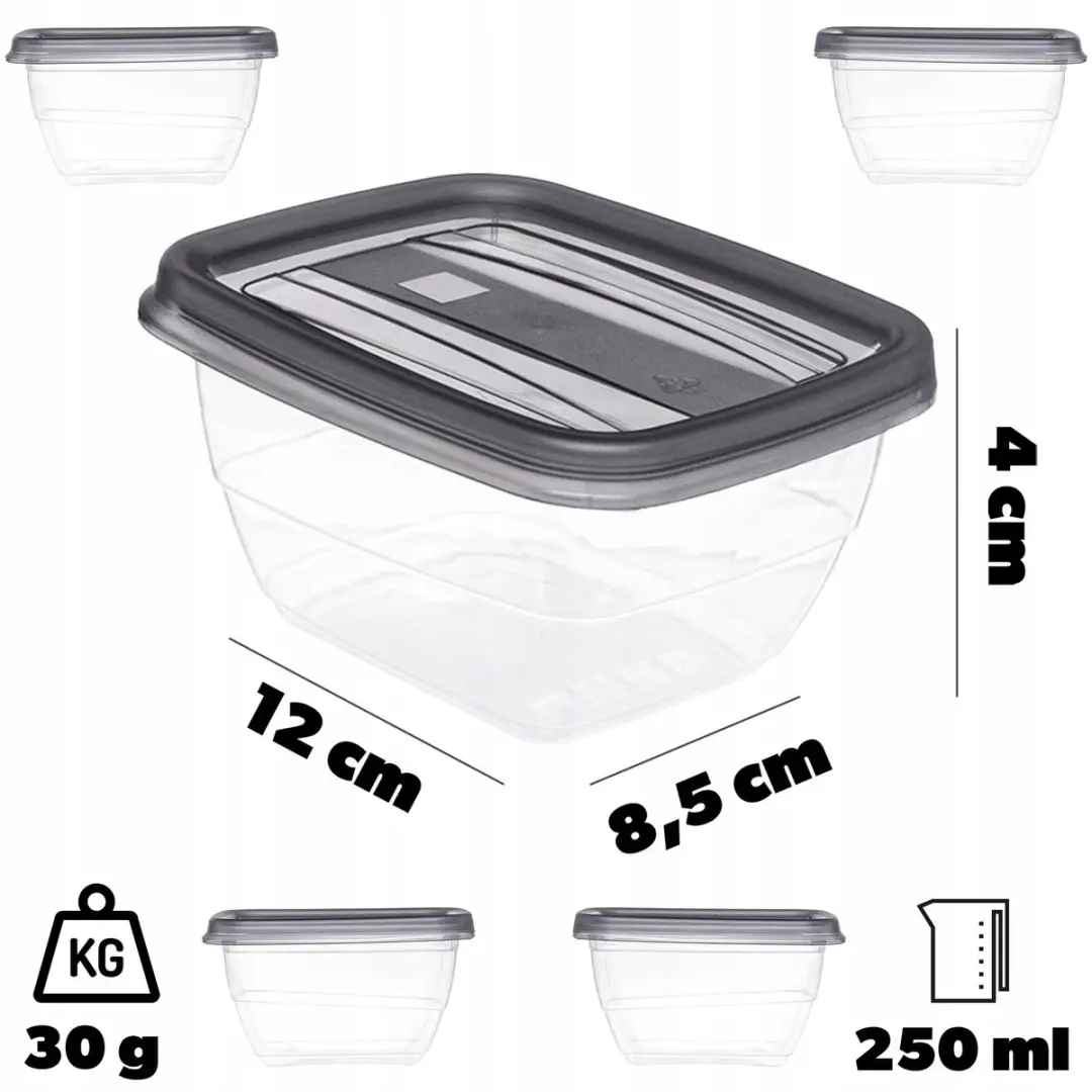 Curver Vedo Vershoudbakjes Set 5x0,25L 12x8,5x4cm Transparant
