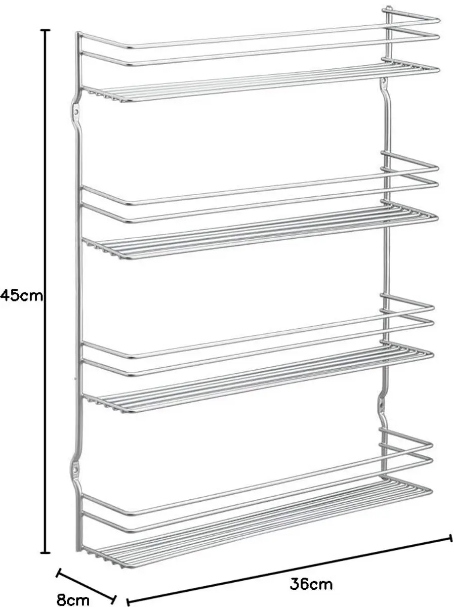 Metaltex Kruidenrek Pepito 4 - 4 lagen - 36x8x45cm - Zilvergrijs