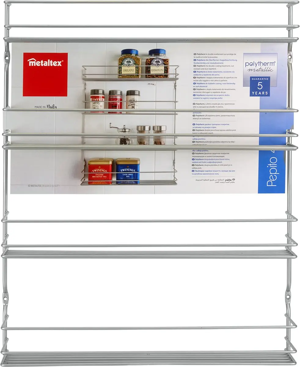 Metaltex Kruidenrek Pepito 4 - 4 lagen - 36x8x45cm - Zilvergrijs
