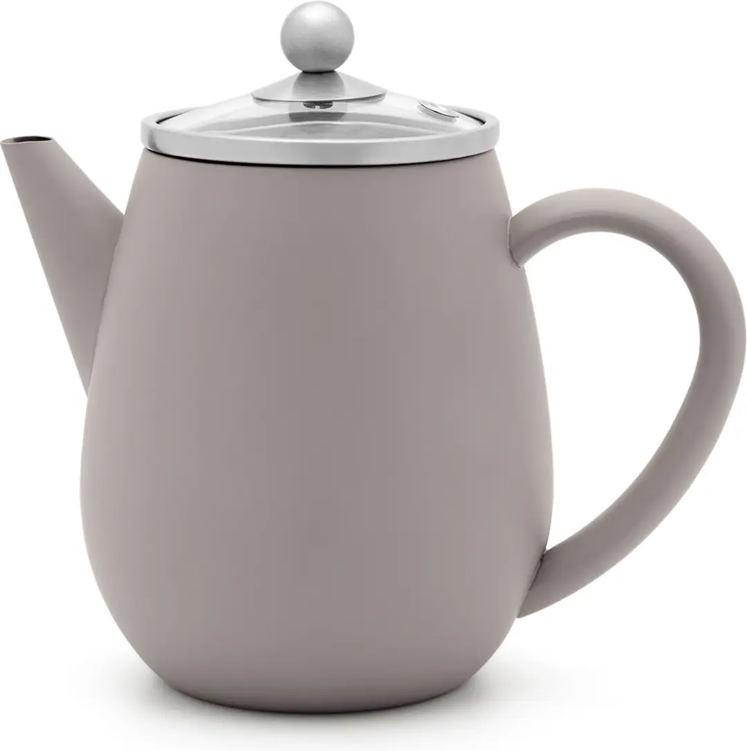 Bredemeijer Theepot Eva Dubbelwandig 0,5L - Betongrijs