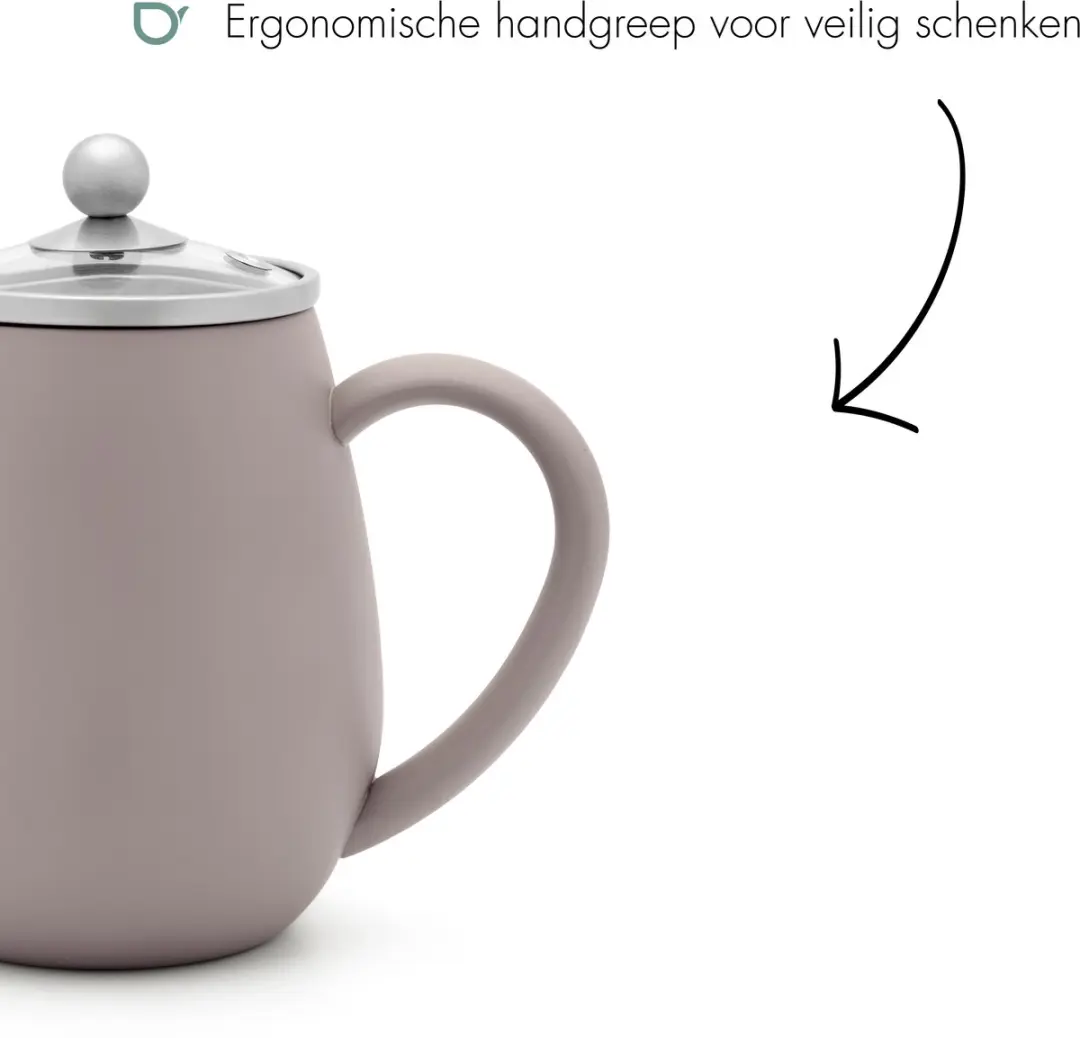 Bredemeijer Theepot Eva Dubbelwandig 0,5L - Betongrijs