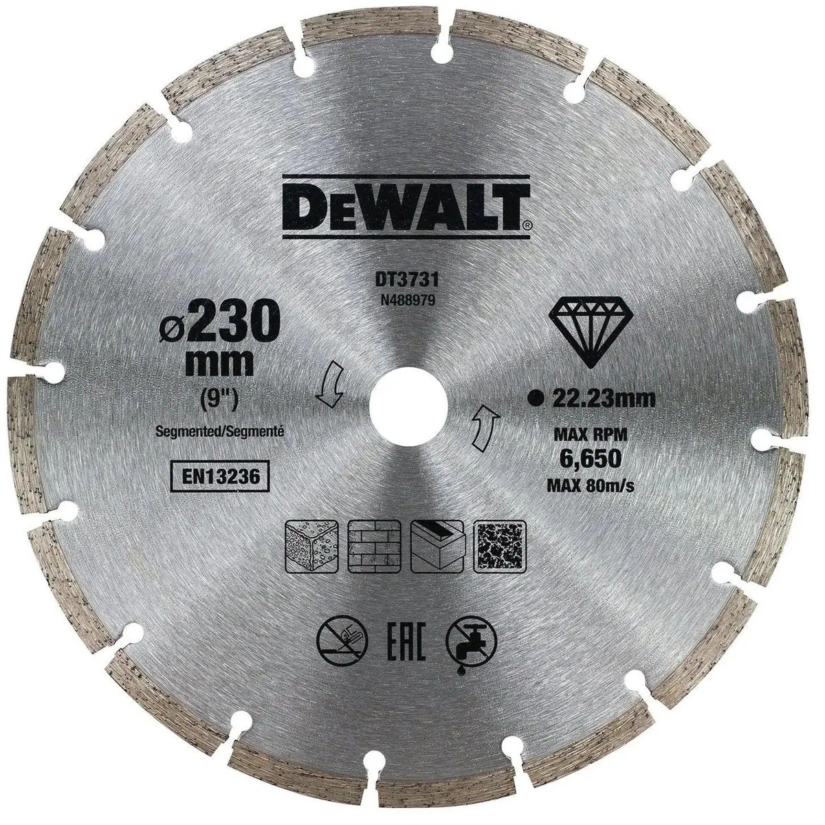 DeWalt DT3731 Diamantblad Droogzagen Beton 230x22,2mm