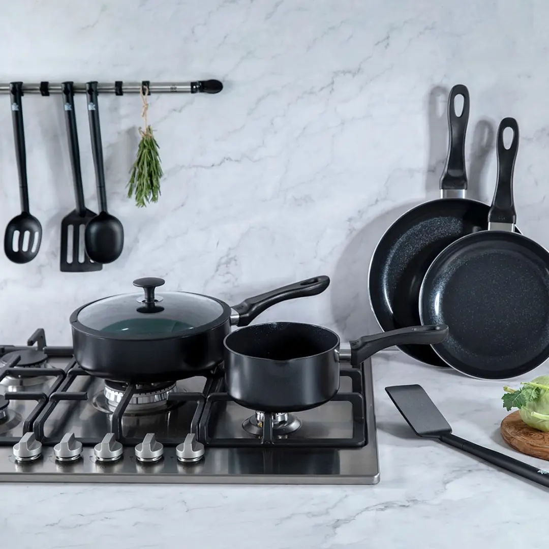 BK Vivid CC005855-001 Keramische Pannenset 11-delig - Ø16-28cm - Zwart - afbeelding 6 van 6