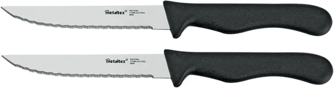 Metaltex Steakmessen Set 12 Stuks - Roestvrijstaal Zwart