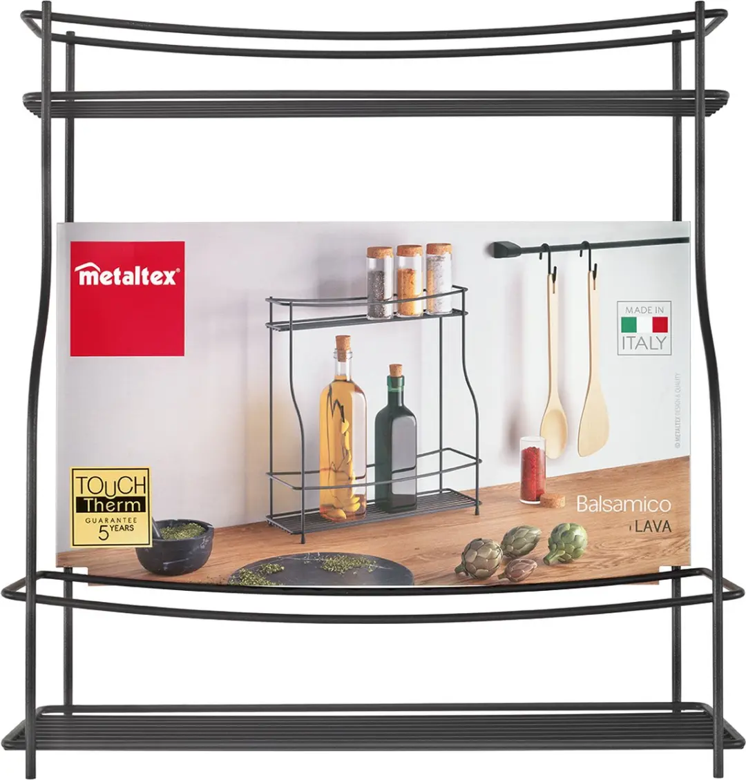Metaltex Kruidenrek 2-niveaus - Mat zwart
