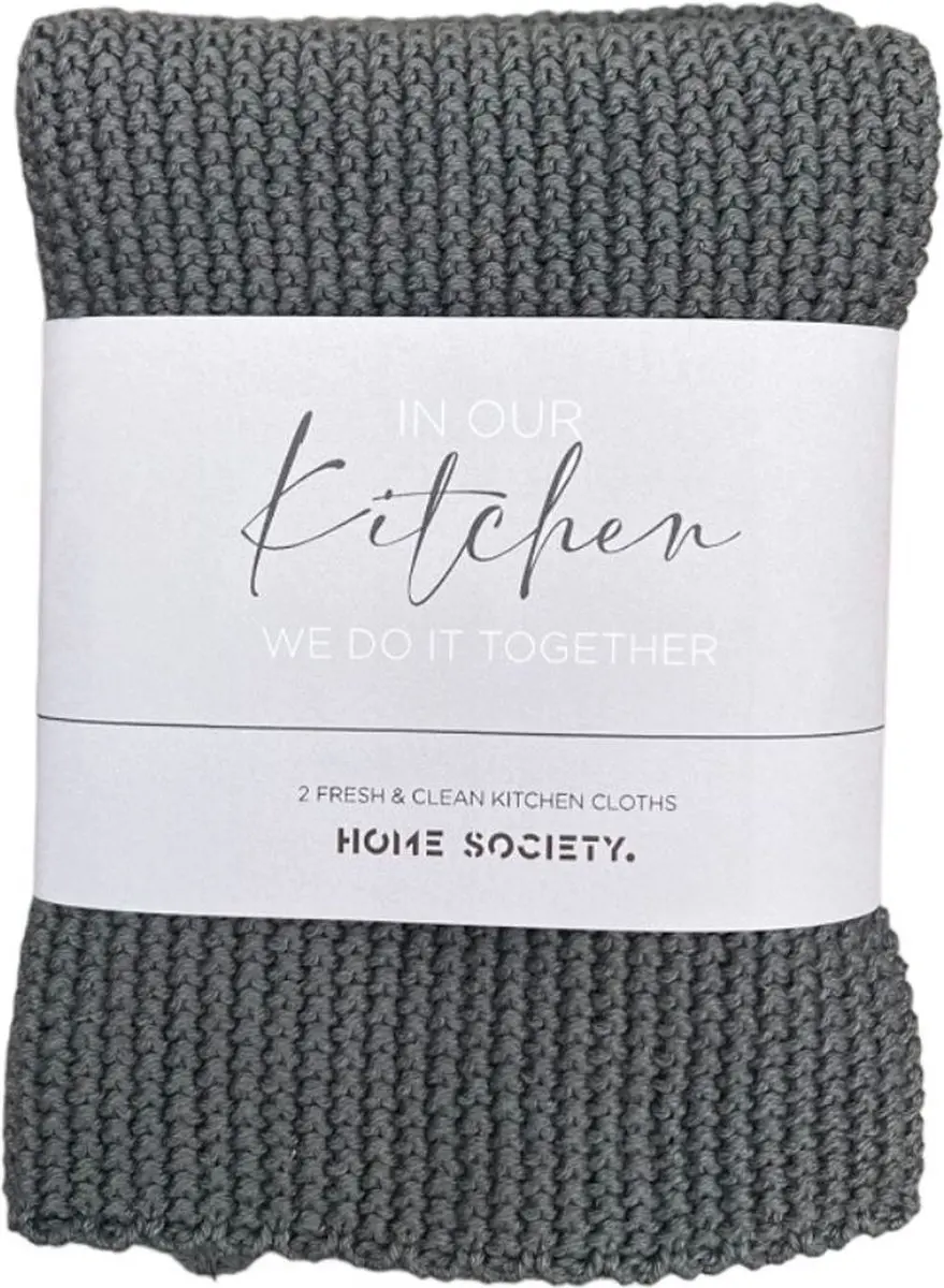 Home Society Vaatdoek 2 stuks Grijs