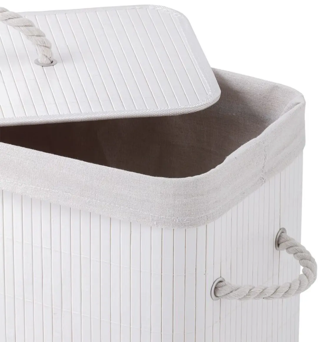 Sealskin Bamboe Wasmand met Deksel 56L - Wit