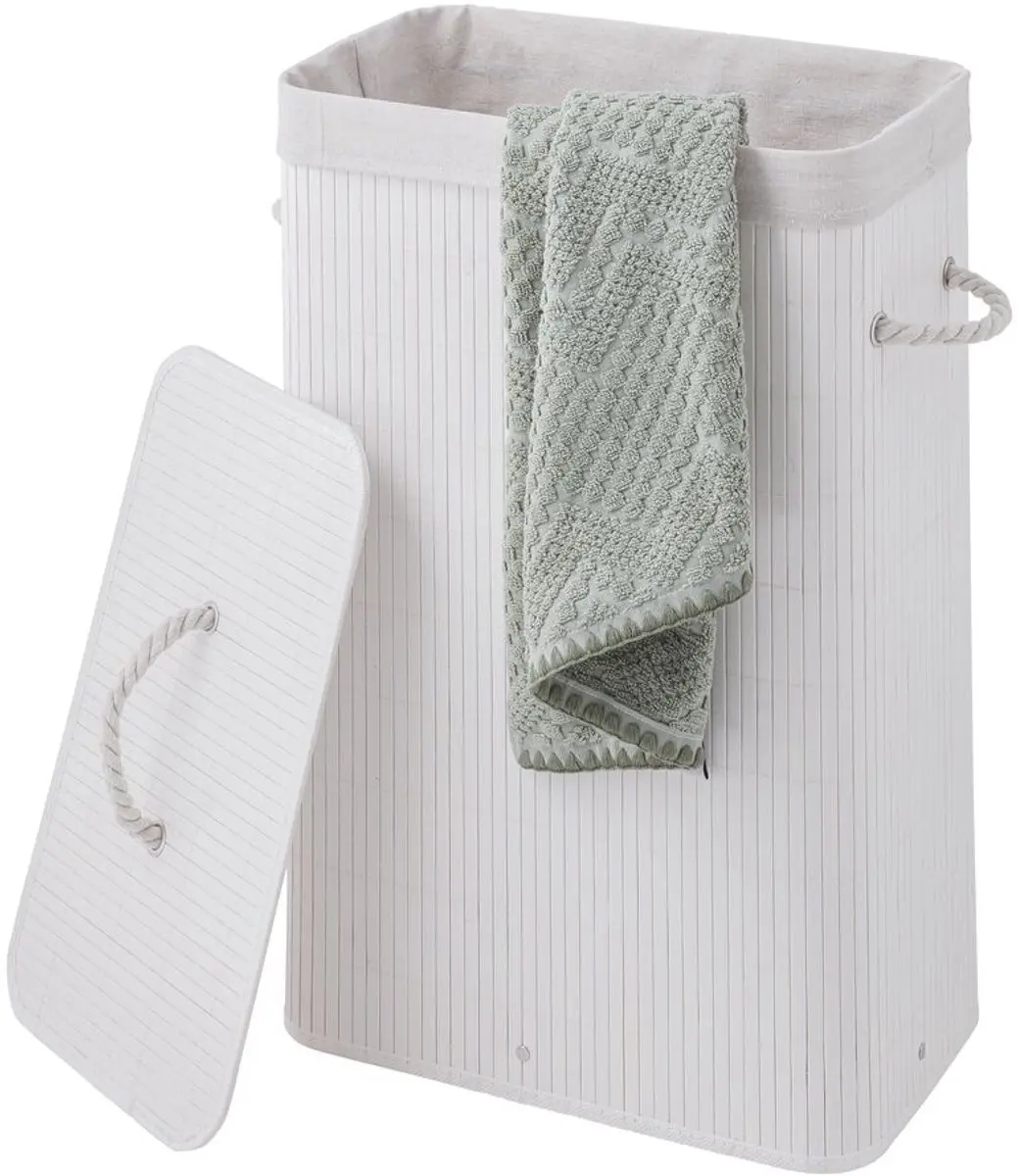 Sealskin Bamboe Wasmand met Deksel 56L - Wit