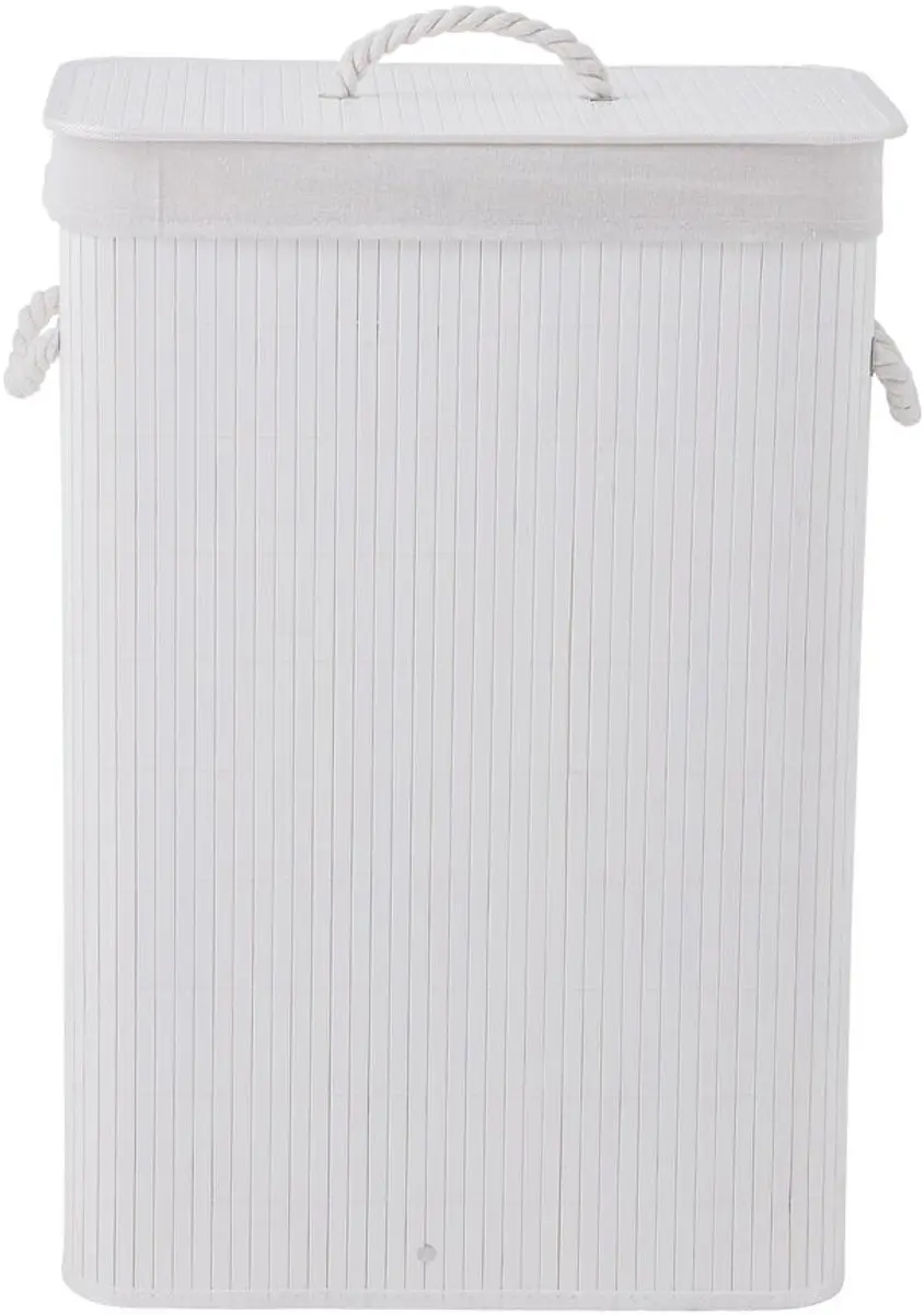 Sealskin Bamboe Wasmand met Deksel 56L - Wit - afbeelding 6 van 6
