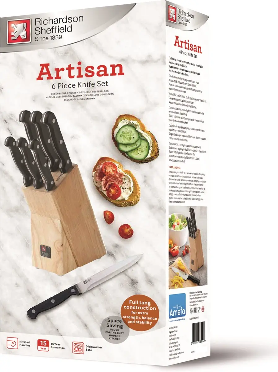Richardson Sheffield Artisan Messenblok 15-delig - Zwart - afbeelding 6 van 6