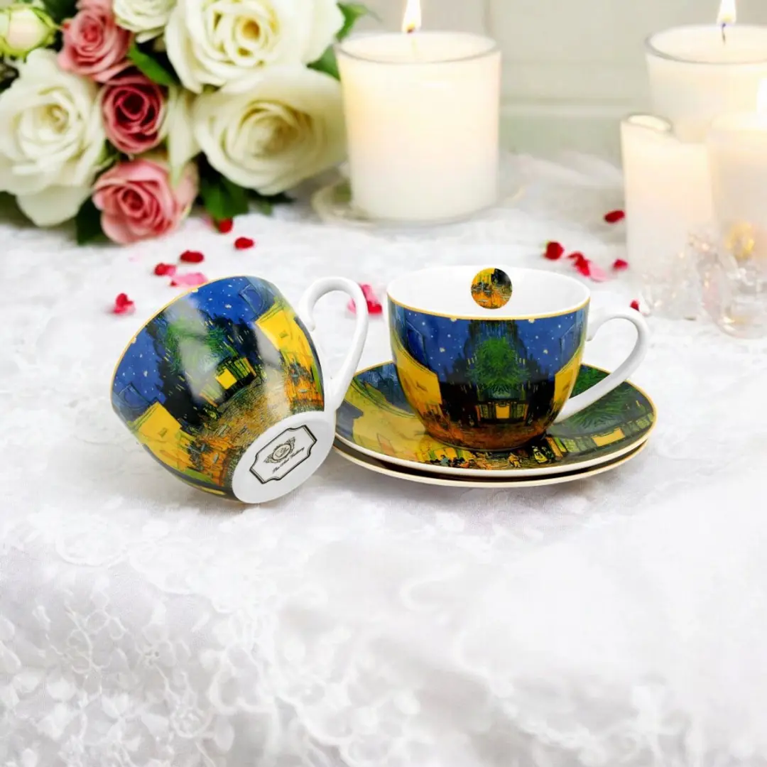 Van Gogh Terras bij Nacht Kopjes Set - 2 Stuks Multicolor