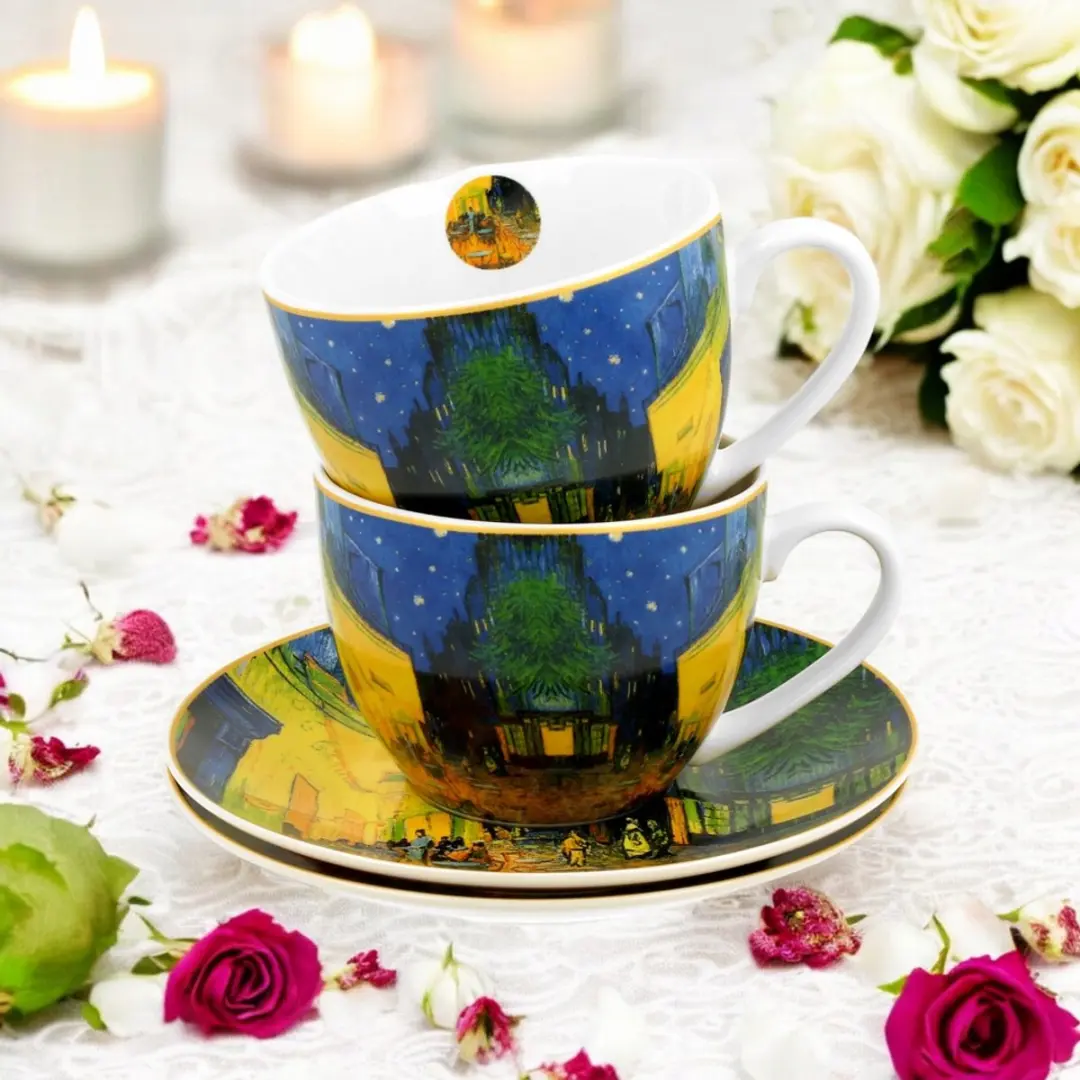Van Gogh Terras bij Nacht Kopjes Set - 2 Stuks Multicolor