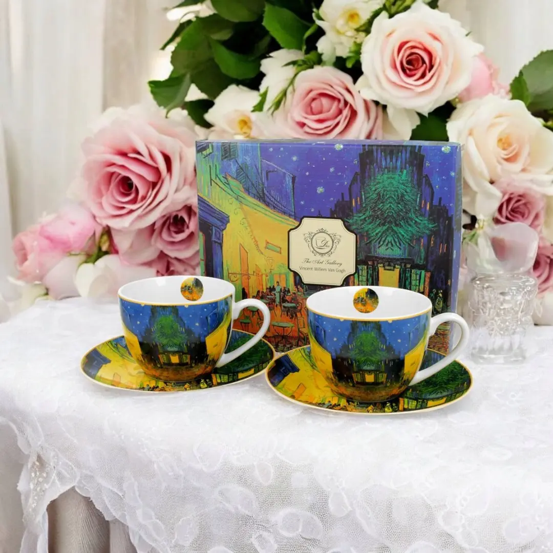 Van Gogh Terras bij Nacht Kopjes Set - 2 Stuks Multicolor