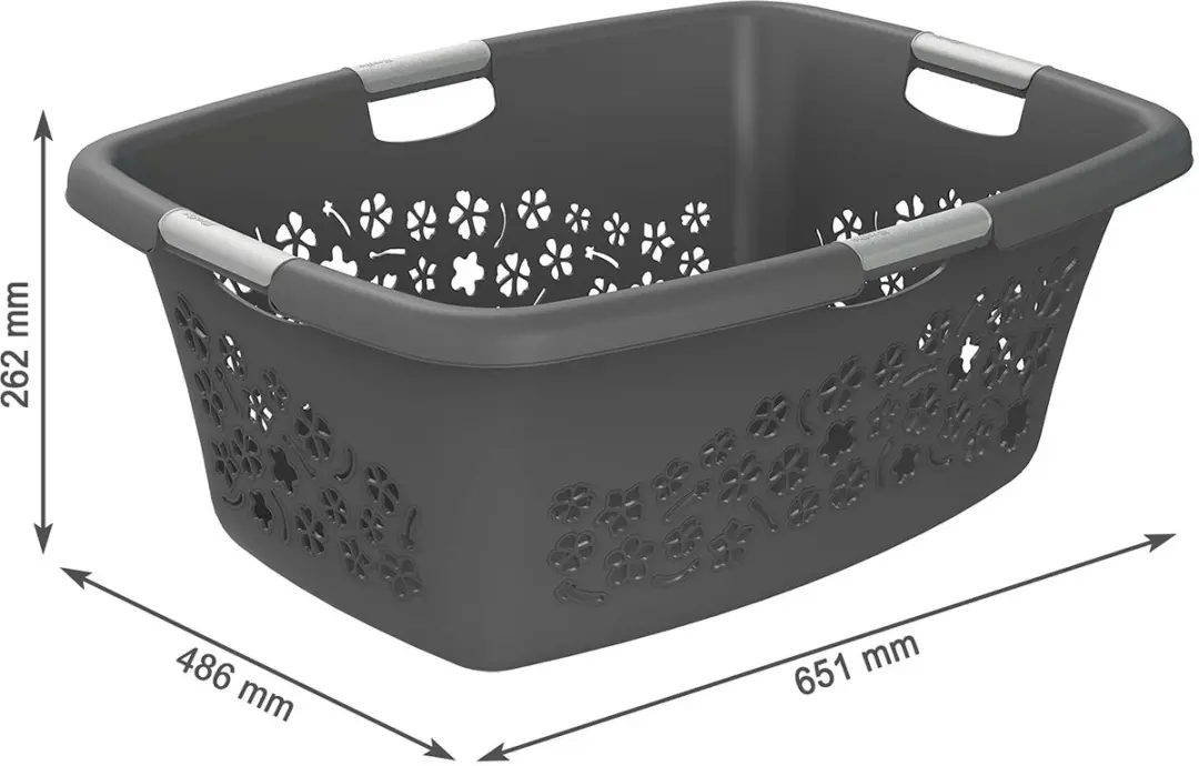 Rotho Wasmand Flowers 534058 - 50L Grijs