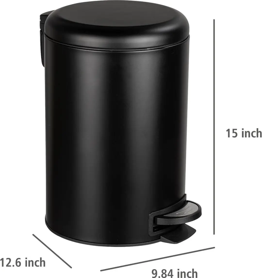Wenko Pedaalemmer Leman Easy-close 12L - 25cm - Zwart