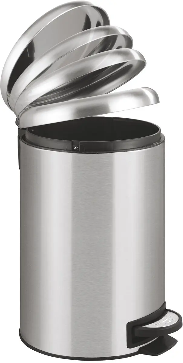 Wenko Pedaalemmer Leman 12L RVS - 25cm - Zilver
