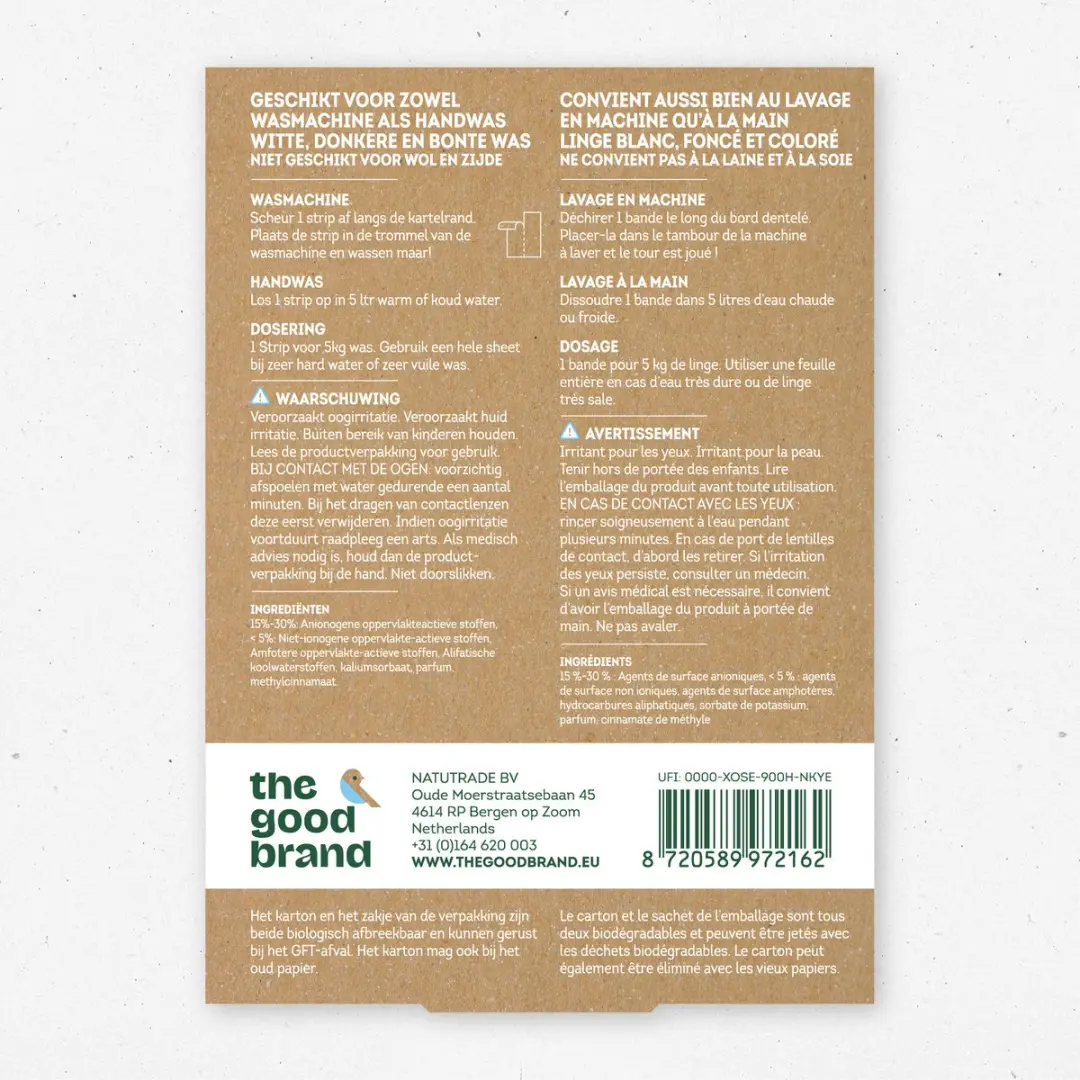 The Good Brand Wasstrips Geurloos 32 Stuks - Vegan & Plasticvrij