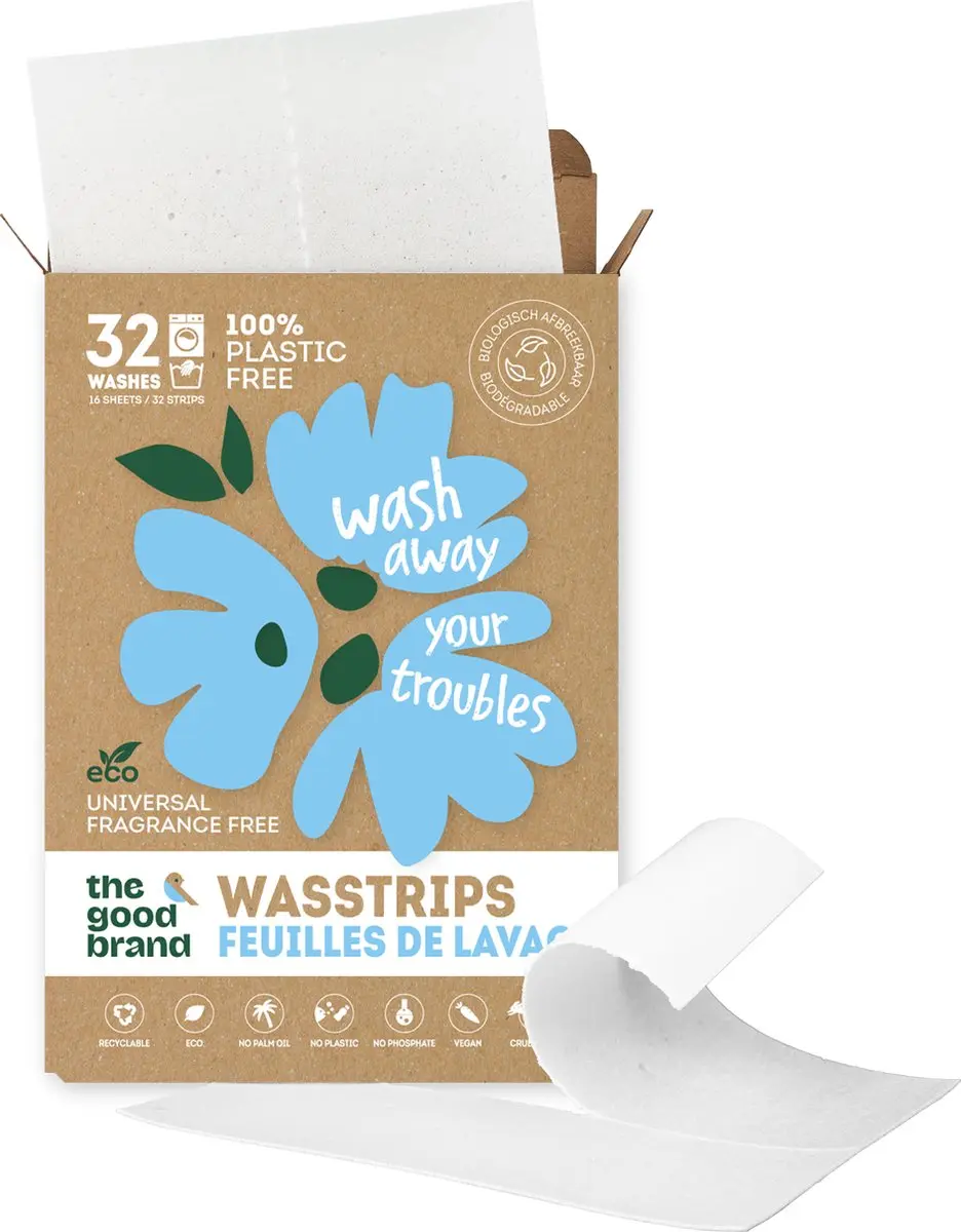 The Good Brand Wasstrips Geurloos 32 Stuks - Vegan & Plasticvrij