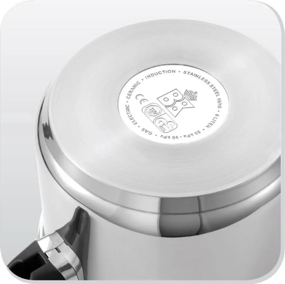 BK Snelkookpan 22cm 6L - Glanzend Zilver