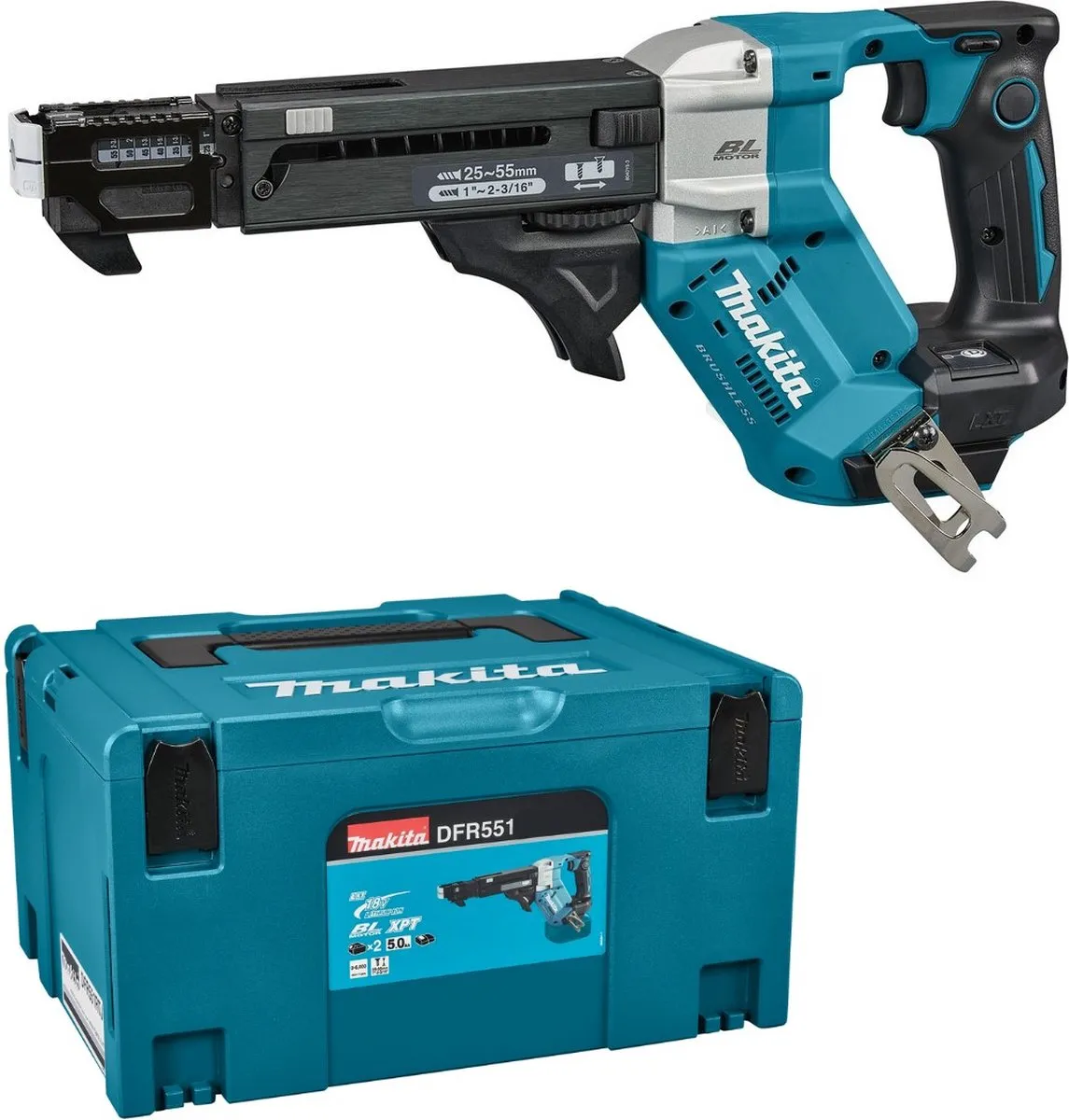 Makita DFR551ZJ Bandschroefmachine 18V