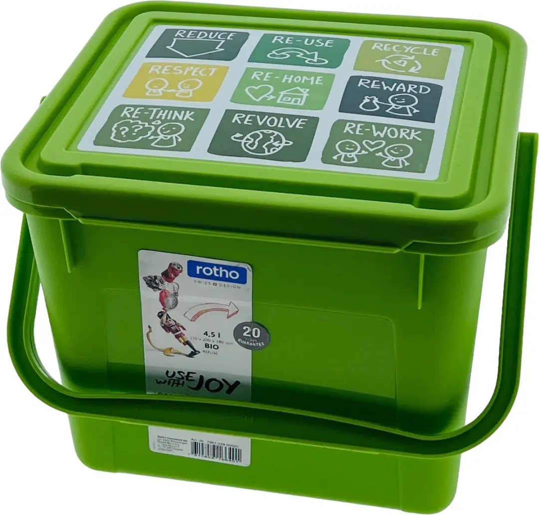 Rotho Compostemmer 4.5L - Groen - BPA-vrij - afbeelding 6 van 6