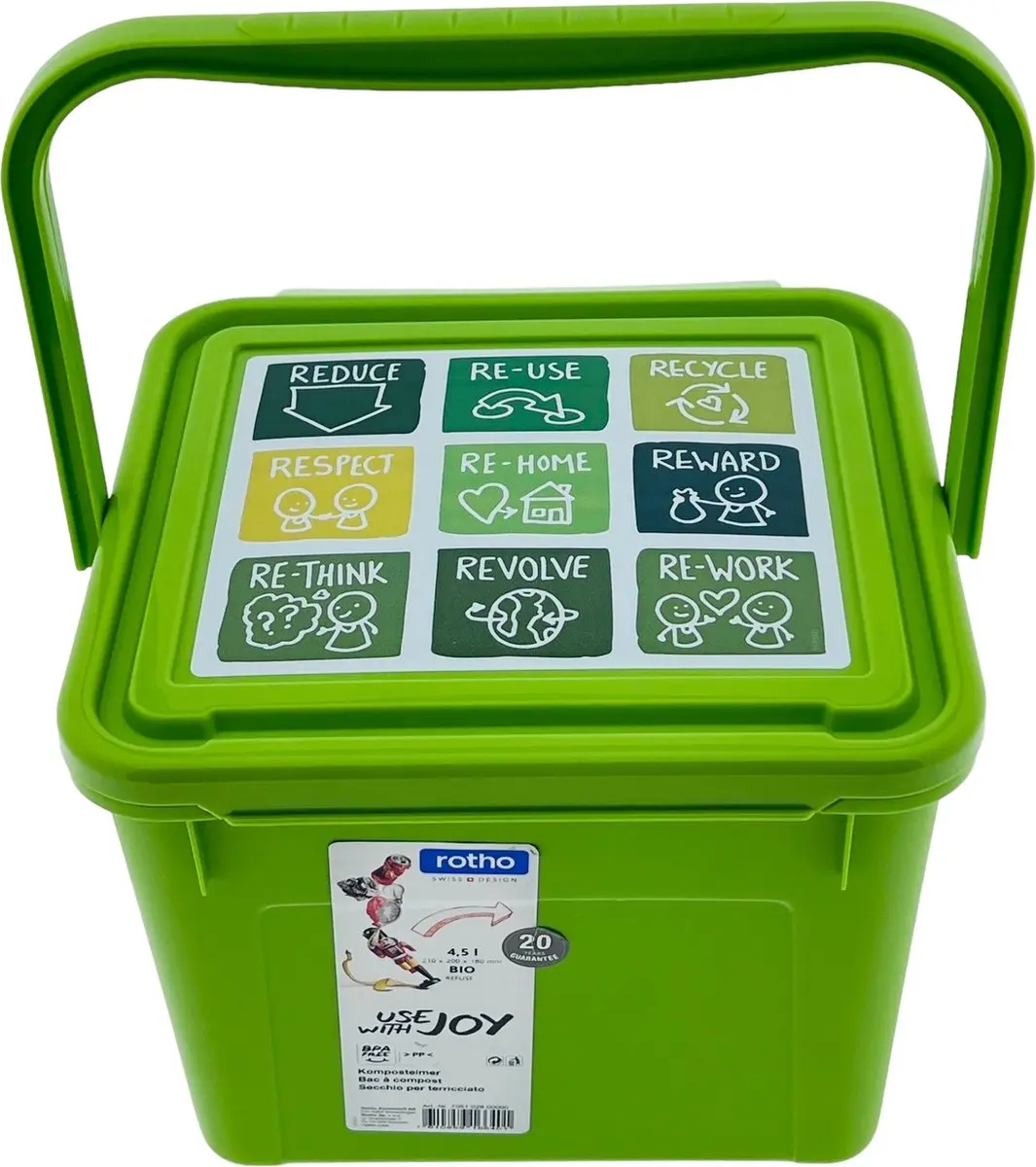 Rotho Compostemmer 4.5L - Groen - BPA-vrij