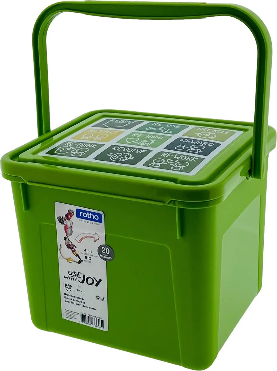 Rotho Compostemmer 4.5L - Groen - BPA-vrij